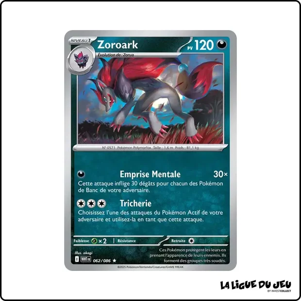 Holo - Pokemon - Flamme Blanche - Zoroark 62/86