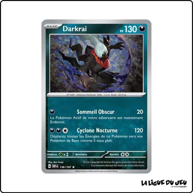 Holo - Pokemon - Flammes Obsidiennes - Darkrai 136/197