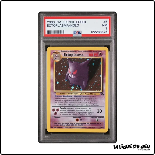 Holo - Pokemon - Fossile - Ectoplasma - 5/62 - Unlimited - PSA 7 - Français