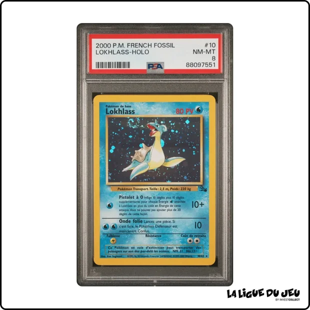 Holo - Pokemon - Fossile - Lokhlass - 10/62 - Unlimited - PSA 8 - Français