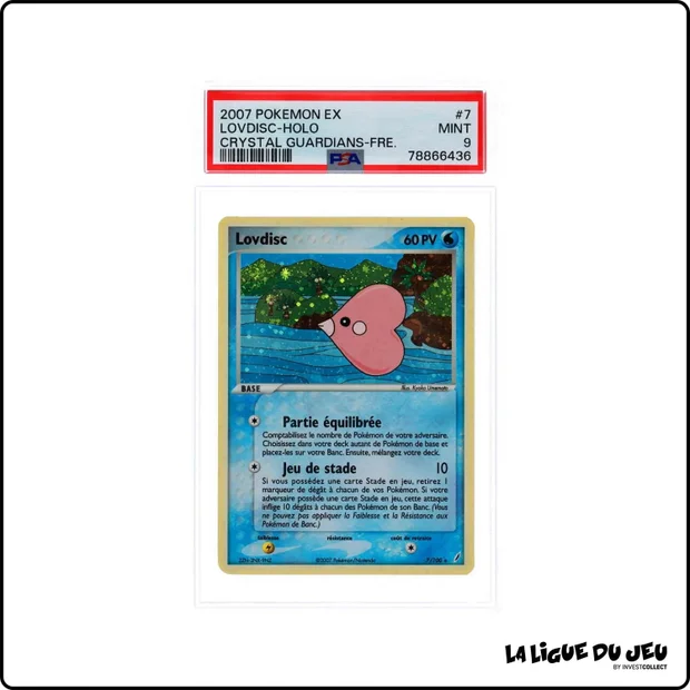 Holo - Pokemon - Gardiens de Cristal - Lovdisc - 7/100 - PSA 9 - Français