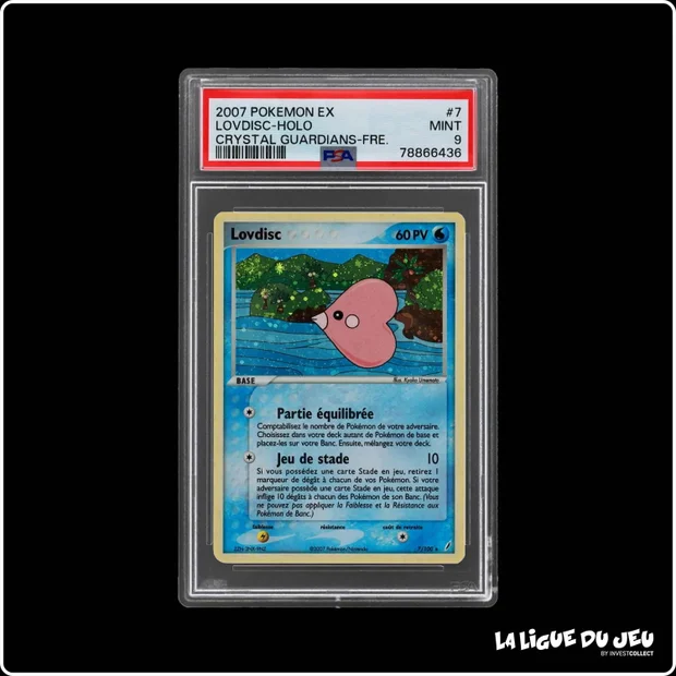 Holo - Pokemon - Gardiens de Cristal - Lovdisc - 7/100 - PSA 9 - Français