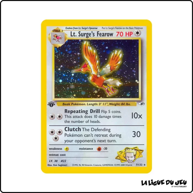 Holo - Pokemon - Gym Heroes - Lt. Surge's Fearow 7/132