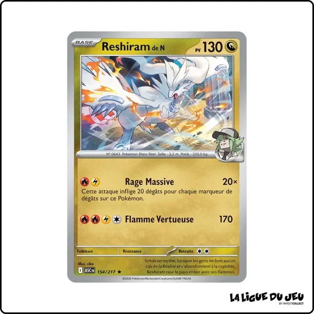Holo - Pokemon - Héros Transcendants - Reshiram de N 154/217