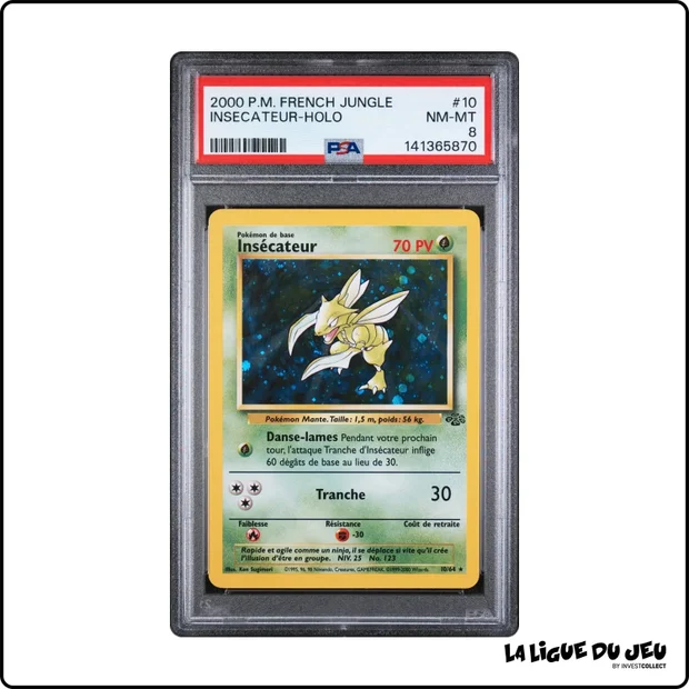 Holo - Pokemon - Jungle - Insécateur - 10/64 - Unlimited - PSA 8 - Français