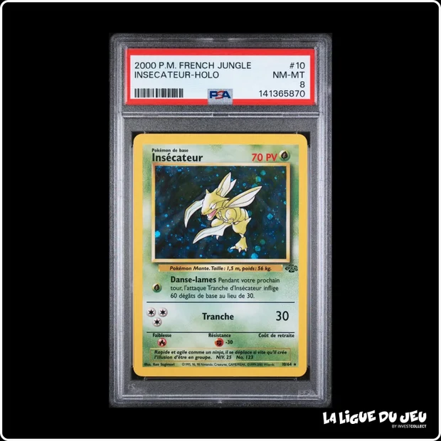 Holo - Pokemon - Jungle - Insécateur - 10/64 - Unlimited - PSA 8 - Français