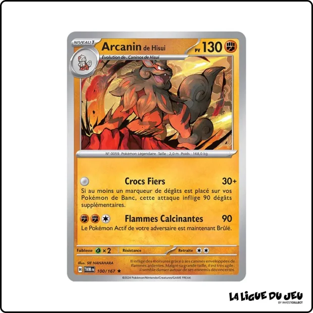 Holo - Pokemon - Mascarade Crépusculaire - Arcanin de Hisui 100/167