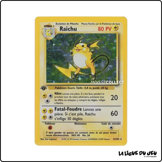 Holo - Pokemon - Set de Base - Raichu 14/102