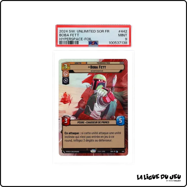 Hyperspace - Star Wars Unlimited - Étincelle de Rébellion - Boba Fett Désinégrateur 442/510 - Foil - PSA 9 - Français