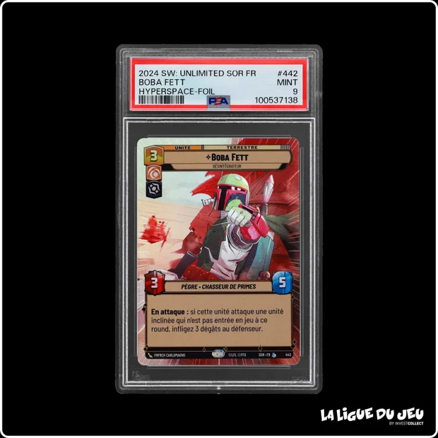 Hyperspace - Star Wars Unlimited - Étincelle de Rébellion - Boba Fett Désinégrateur 442/510 - Foil - PSA 9 - Français