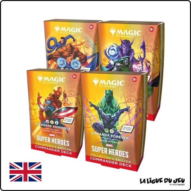 Lot de 4 Decks - Magic the Gathering - Marvel Super Heroes - Commander Collector - Scellé - Anglais