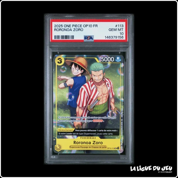 Peu Commune - One Piece - OP10 - Roronoa Zoro - OP10-113 - PSA 10 - Français