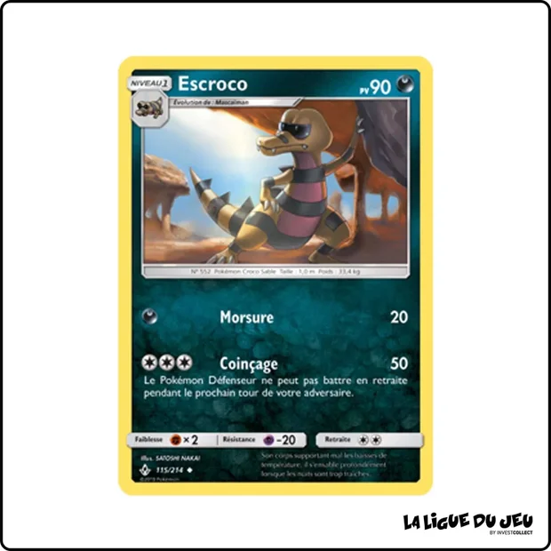 Peu commune - Pokemon - Alliance Infaillible - Escroco 115/214