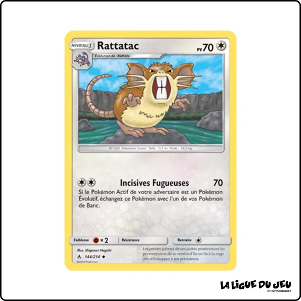 Peu commune - Pokemon - Alliance Infaillible - Rattatac 144/214