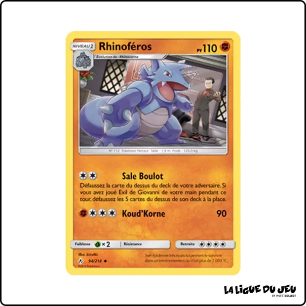 Peu commune - Pokemon - Alliance Infaillible - Rhinoféros 94/214