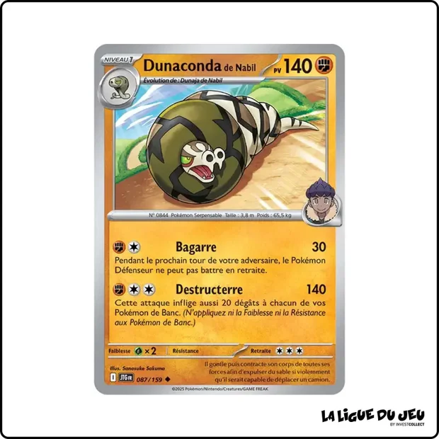 Peu commune - Pokemon - Aventures Ensemble - Dunaconda de Nabil 87/159
