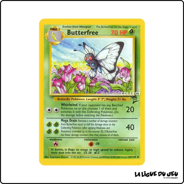 Peu commune - Pokemon - Base Set 2 - Butterfree 34/130