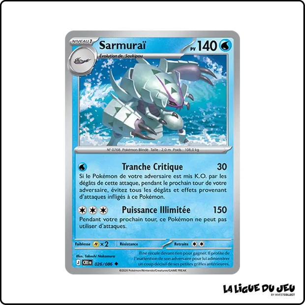Peu commune - Pokemon - Chaos Ascendant - Sarmuraï 26/86