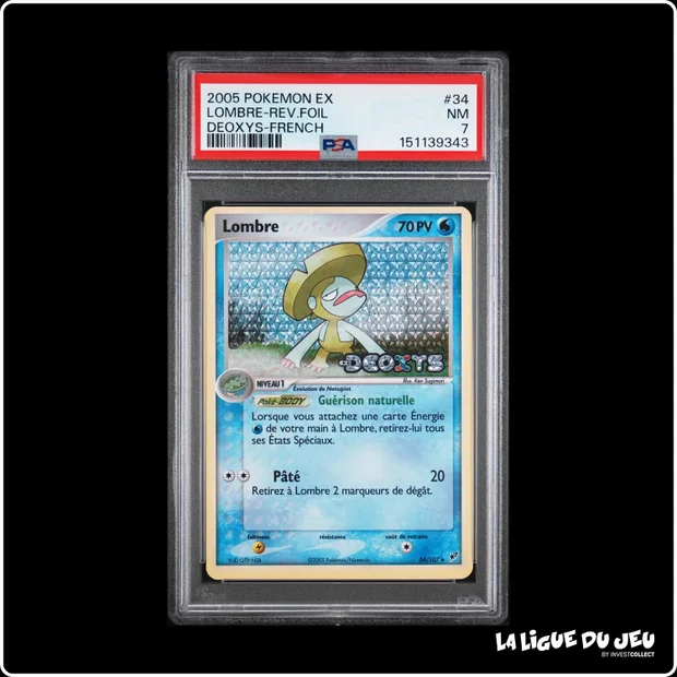 Peu Commune - Pokemon - Deoxys - Lombre - 34/107 - Reverse Foil - PSA 7 - Français