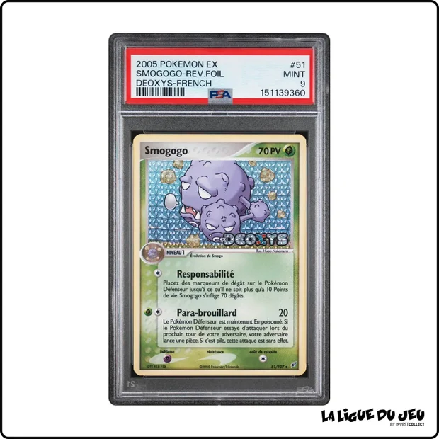 Peu Commune - Pokemon - Deoxys - Smogogo - 51/107 - Reverse Foil - PSA 9 - Français