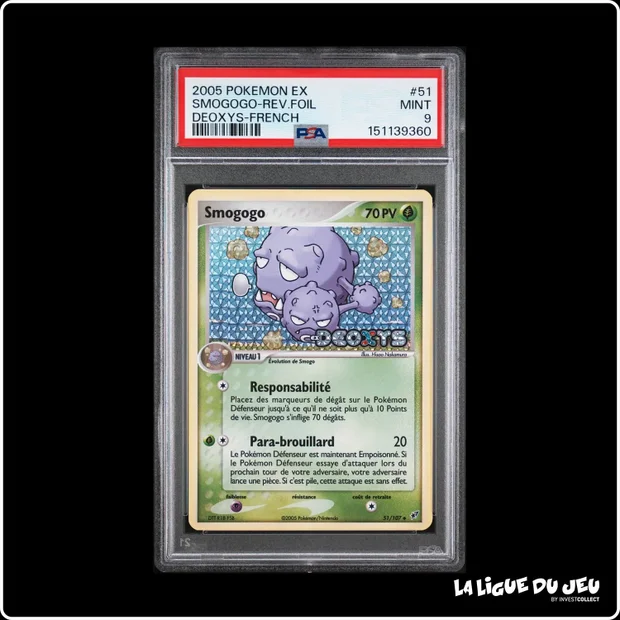 Peu Commune - Pokemon - Deoxys - Smogogo - 51/107 - Reverse Foil - PSA 9 - Français
