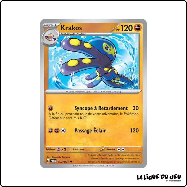 Peu commune - Pokemon - Destinées de Paldea - Krakos 52/91