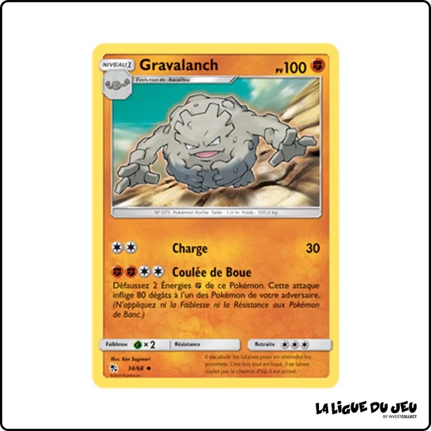 Peu commune - Pokemon - Destinées Occultes - Gravalanch 34/68
