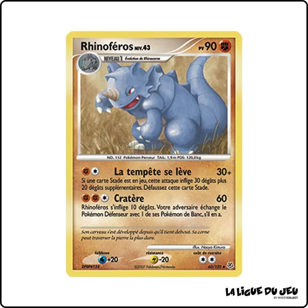 Peu commune - Pokemon - Diamant & Perle de Base - Rhinoféros 60/130