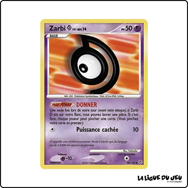 Peu commune - Pokemon - Diamant & Perle de Base - Zarbi D 68/130