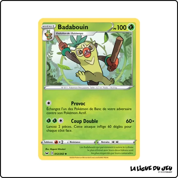 Peu commune - Pokemon - Épée et Bouclier de Base - Badabouin 12/202