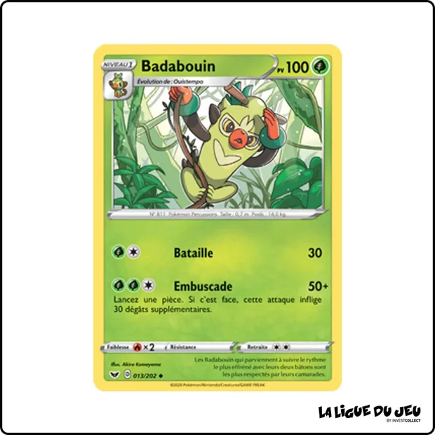 Peu commune - Pokemon - Épée et Bouclier de Base - Badabouin 13/202