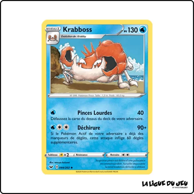 Peu commune - Pokemon - Épée et Bouclier de Base - Krabboss 44/202