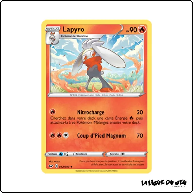 Peu commune - Pokemon - Épée et Bouclier de Base - Lapyro 32/202