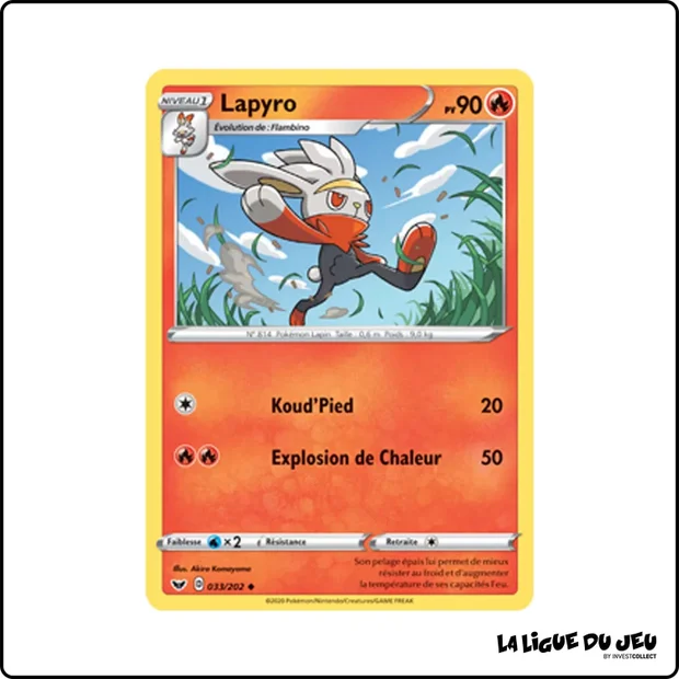 Peu commune - Pokemon - Épée et Bouclier de Base - Lapyro 33/202