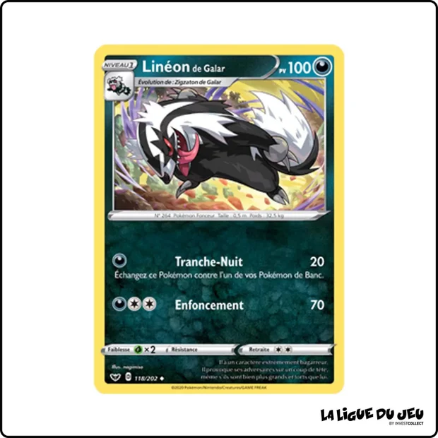Peu commune - Pokemon - Épée et Bouclier de Base - Linéon de Galar 118/202