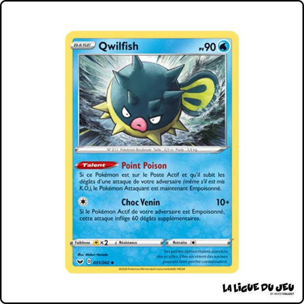 Peu commune - Pokemon - Épée et Bouclier de Base - Qwilfish 51/202