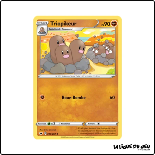 Peu commune - Pokemon - Épée et Bouclier de Base - Triopikeur 93/202