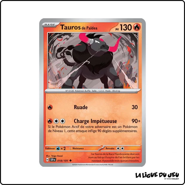 Peu commune - Pokemon - Étincelles Déferlantes - Tauros de Paldéa 18/191