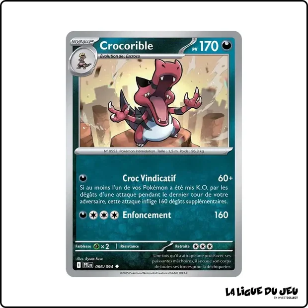Peu commune - Pokemon - Flammes Fantasmagoriques - Crocorible 66/94