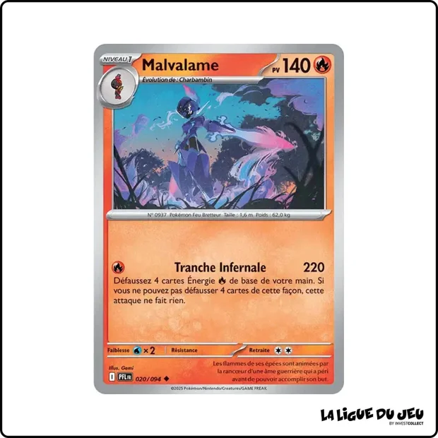Peu commune - Pokemon - Flammes Fantasmagoriques - Malvalame 20/94