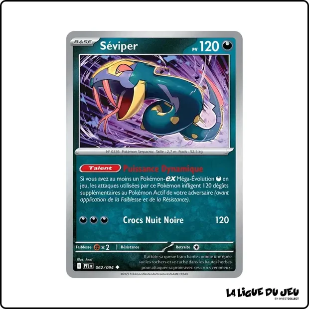 Peu commune - Pokemon - Flammes Fantasmagoriques - Séviper 62/94