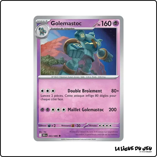 Peu commune - Pokemon - Foudre Noire - Golemastoc 43/86