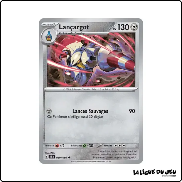 Peu commune - Pokemon - Foudre Noire - Lançargot 60/86