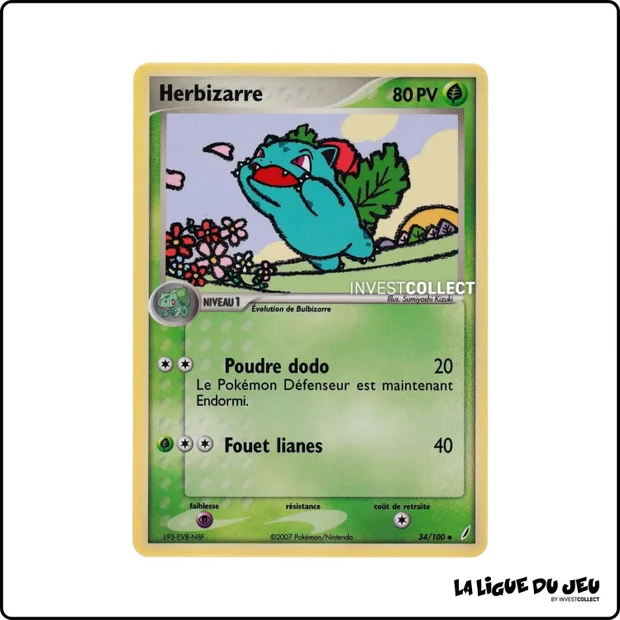 Peu commune - Pokemon - Gardiens de Cristal - Herbizarre 34/100