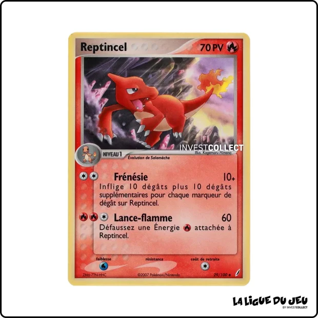 Peu commune - Pokemon - Gardiens de Cristal - Reptincel 29/100