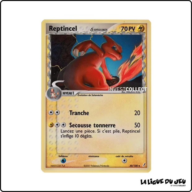 Peu commune - Pokemon - Gardiens de Cristal - Reptincel δ 30/100