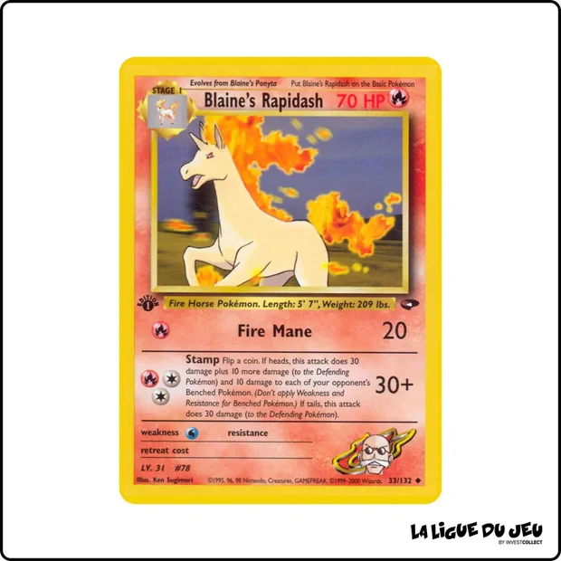 Peu commune - Pokemon - Gym Challenge - Blaine's Rapidash 33/132