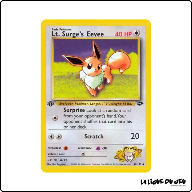 Peu commune - Pokemon - Gym Challenge - Lt. Surge's Eevee 51/132