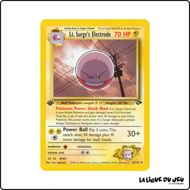 Peu commune - Pokemon - Gym Challenge - Lt. Surge's Electrode 52/132