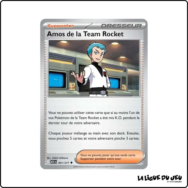 Peu commune - Pokemon - Héros Transcendants - Amos de la Team Rocket 201/217